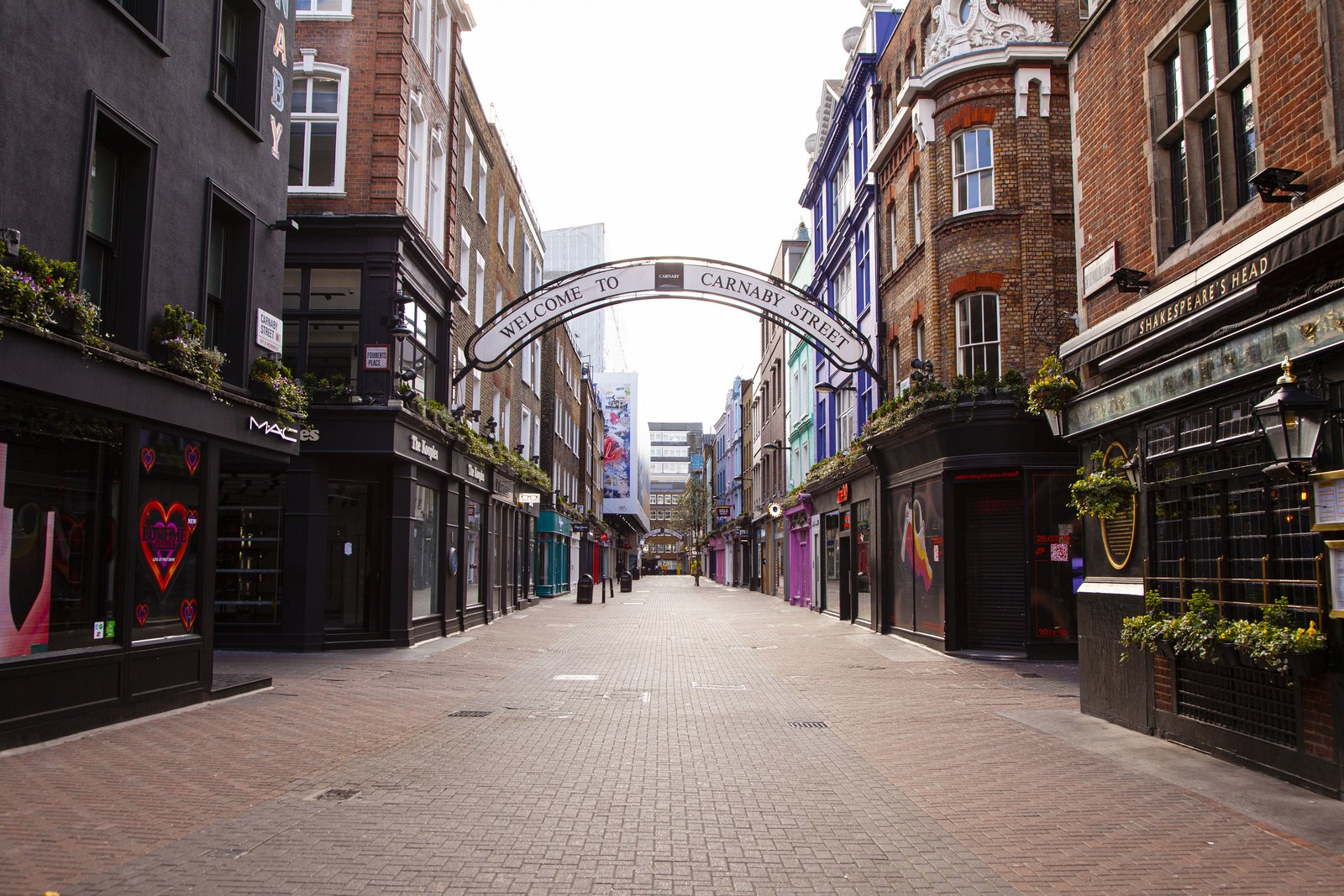 Empty Carnaby Street during London lockdown